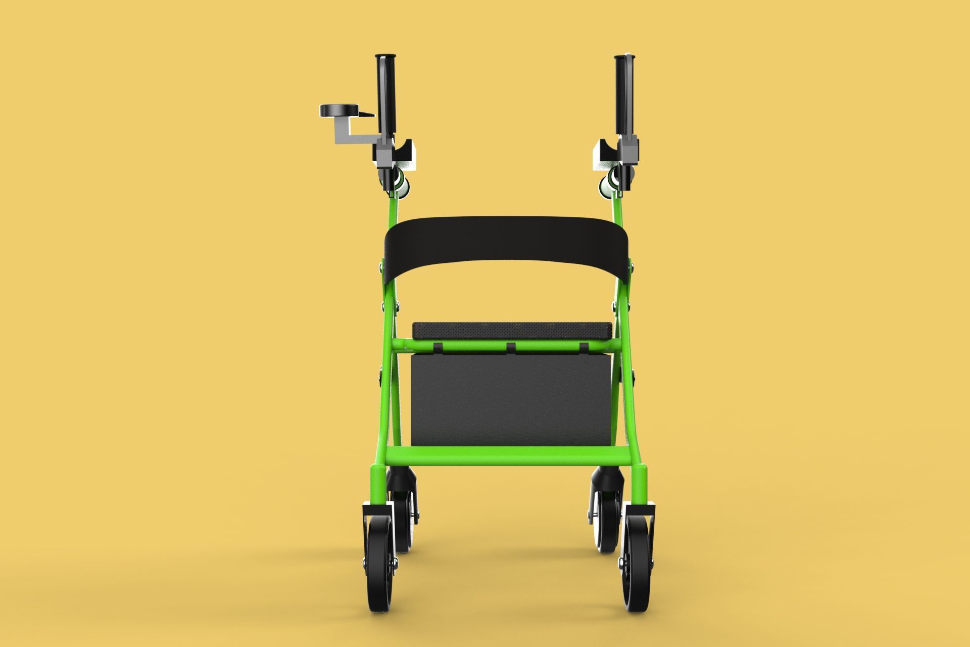 WHEELED WALKER ROLLATOR ROLLING FOLDABLE WALKING FRAME SEAT AID 3D model_1