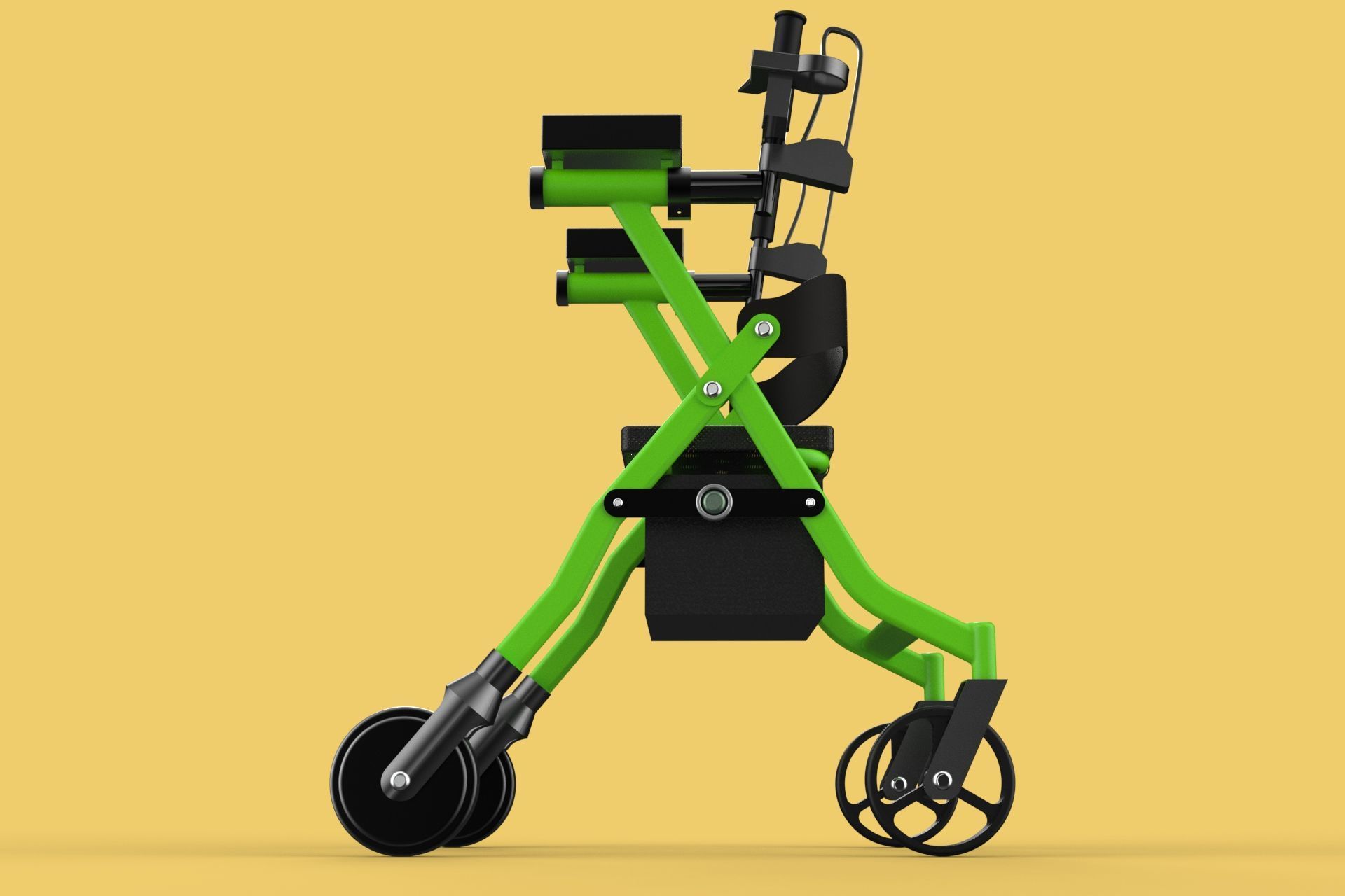 WHEELED WALKER ROLLATOR ROLLING FOLDABLE WALKING FRAME SEAT AID 3D model_22