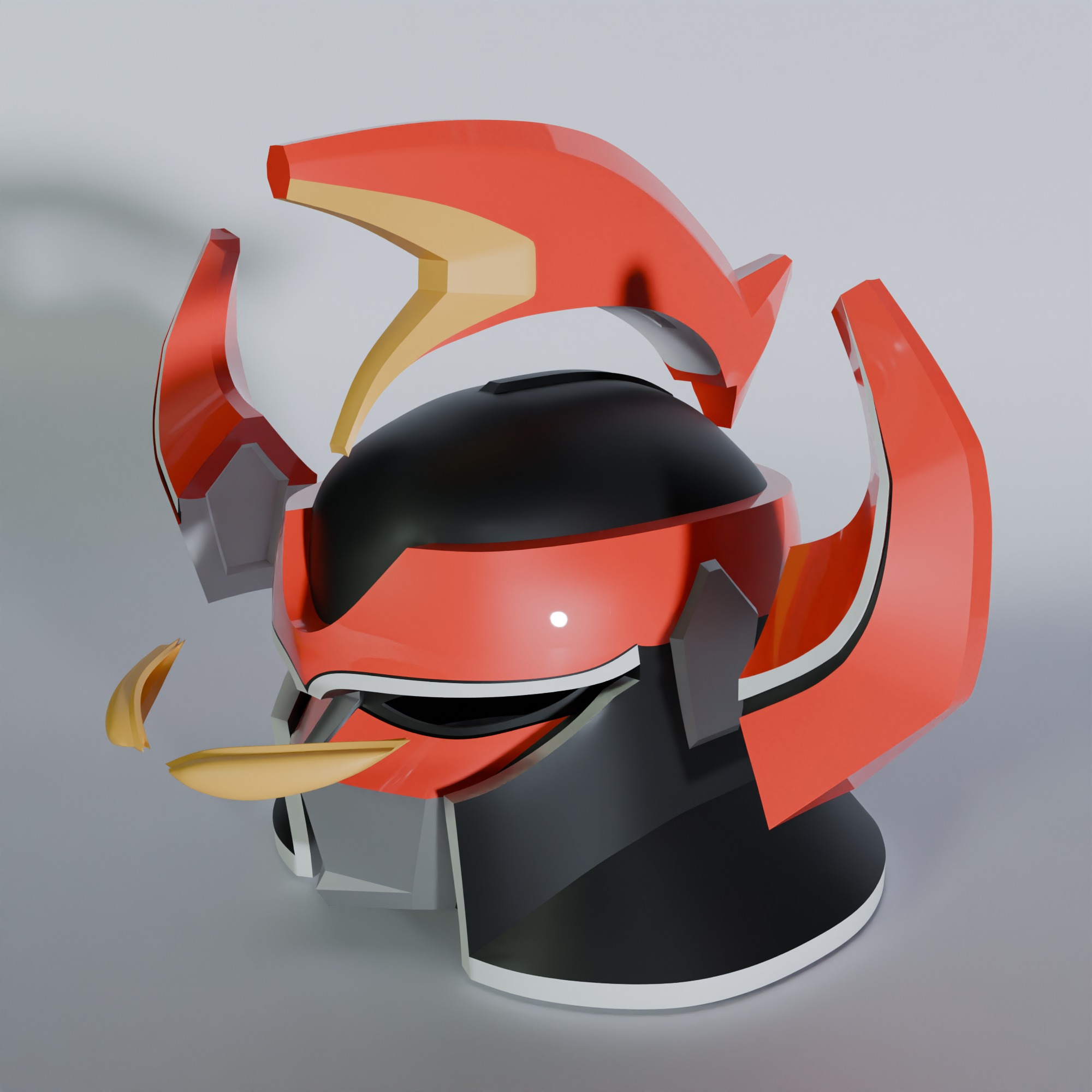 Daizyujin Megazord Wearable Helmet Cosplay 3D print model_5