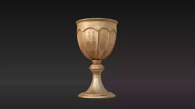 Golden Chalice 6 Low-poly 3D model