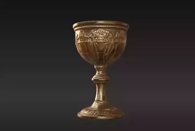 Golden Chalice 7 Low-poly 3D model