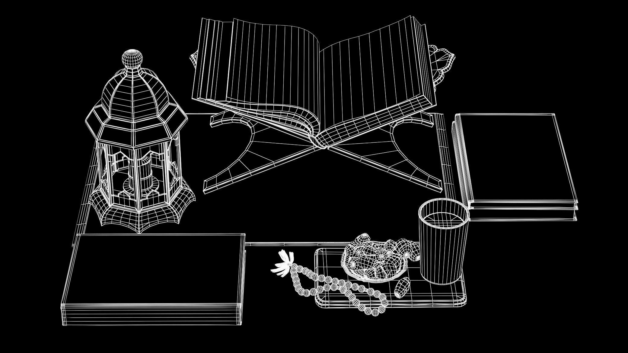 Decorative Set of Iftar in the month of Ramadan 3D model_9