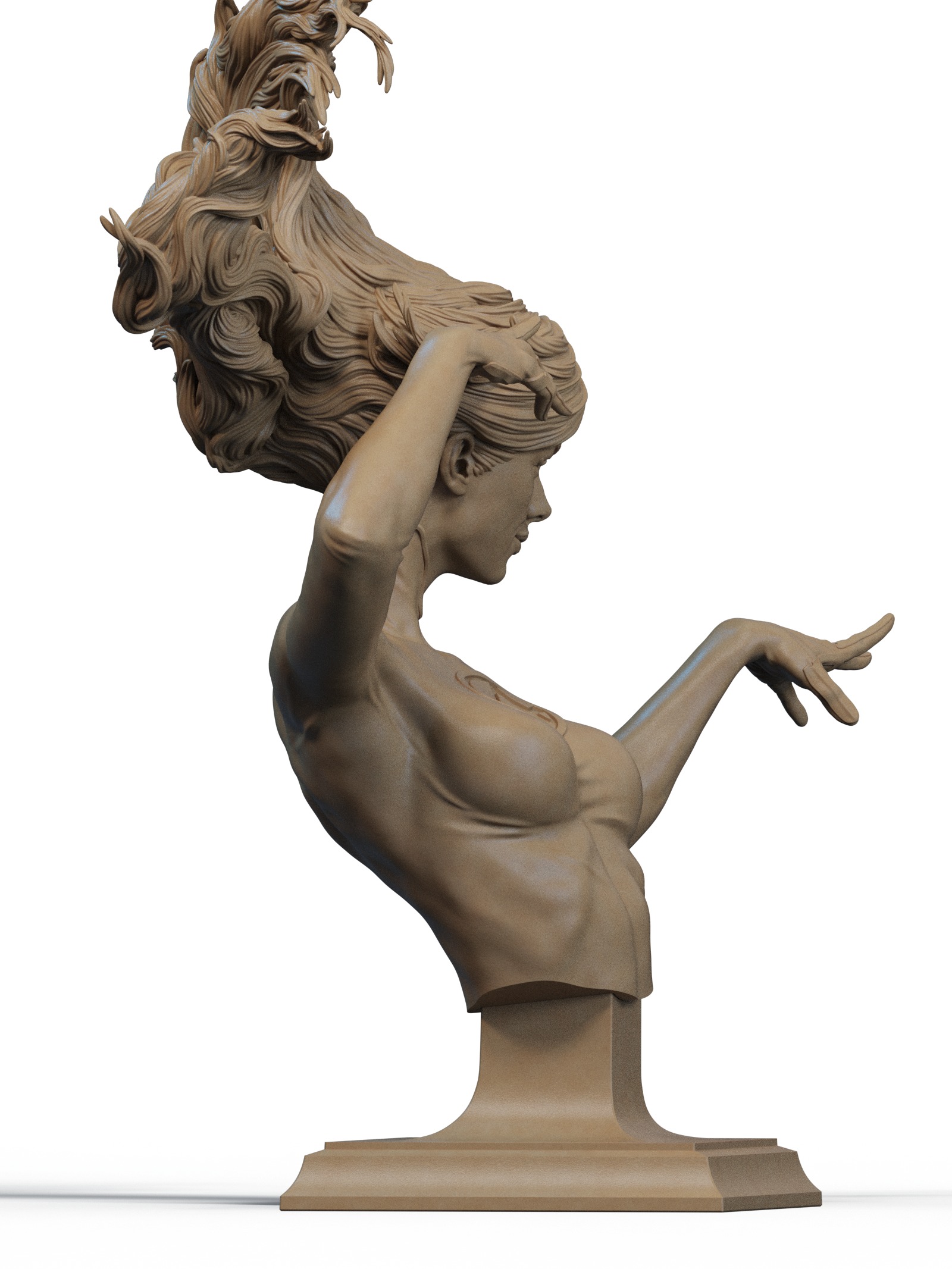 Invisible Woman Bust 3D Print 3D print model_2