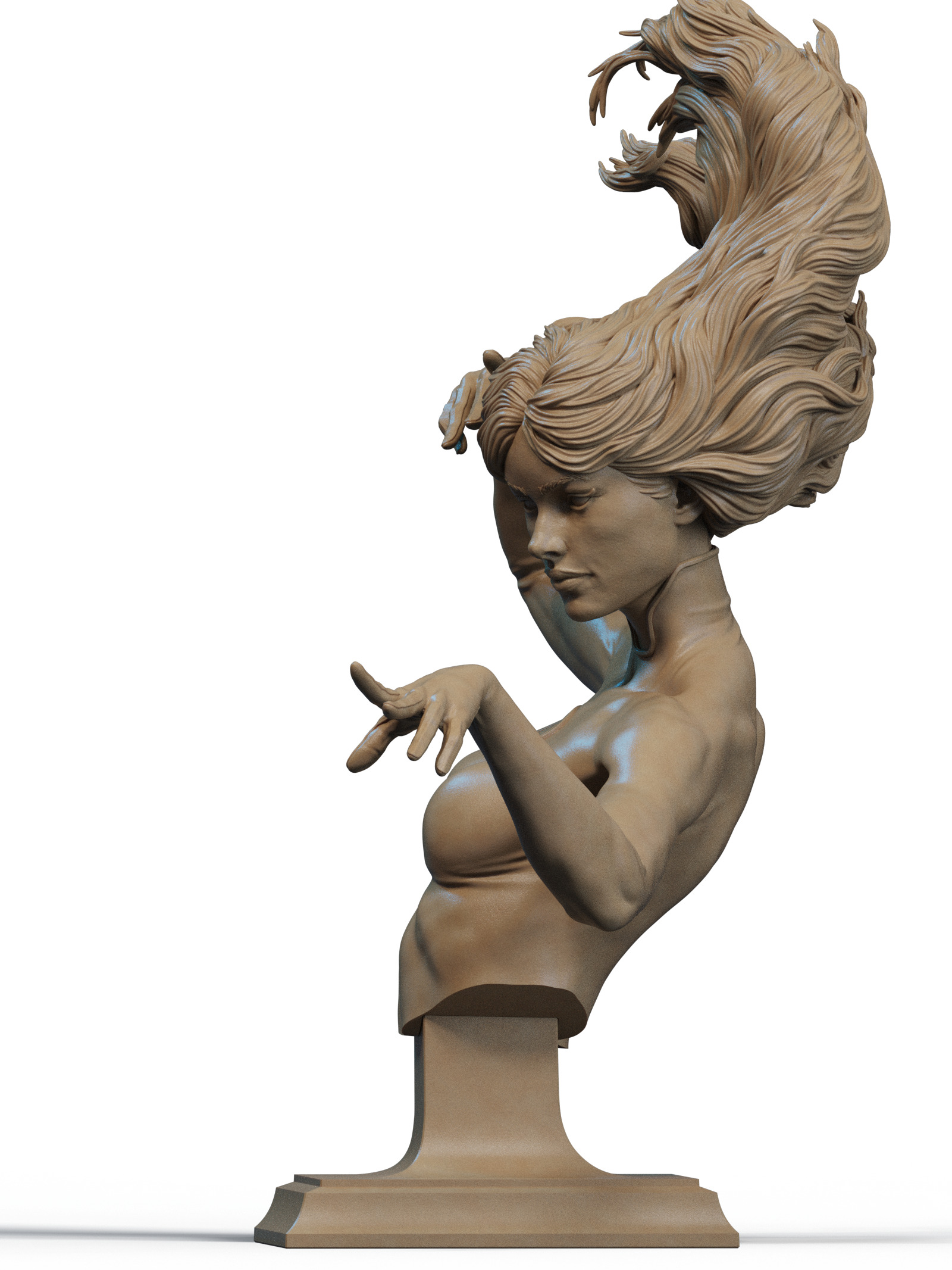 Invisible Woman Bust 3D Print 3D print model_1