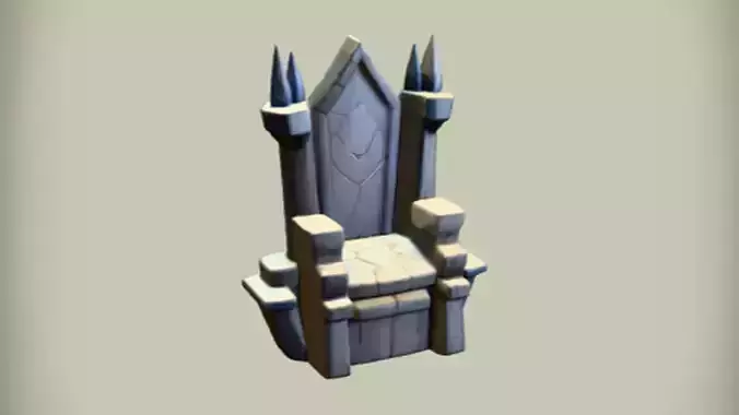 Stone throne with pointed embellishments