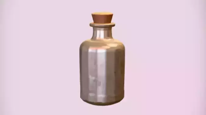 small glass bottle with cork