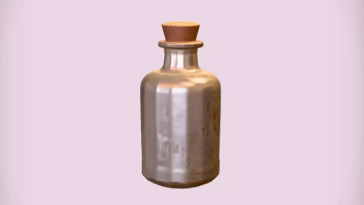 small glass bottle with cork 3D model_0