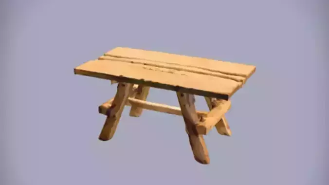 rustic wooden table 3d Game ready Model