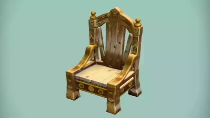 ornate wooden chair 3D model