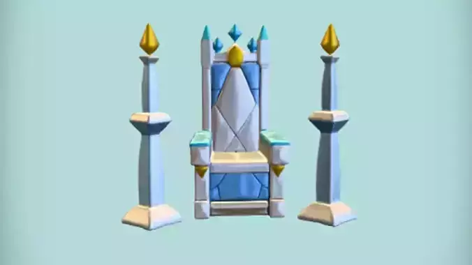 ornate throne with pillars