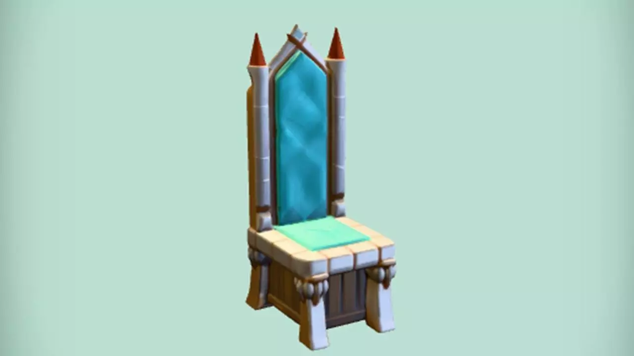 ornate throne chair 3D model_0