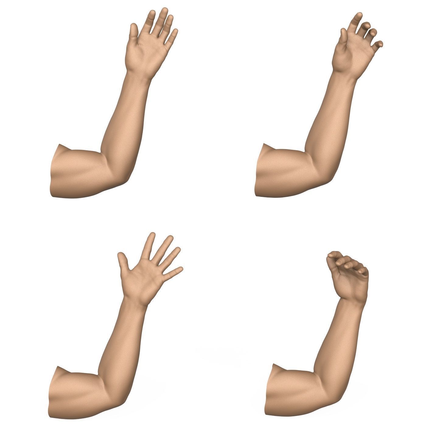 3D Print Ready 40 Man Hand Pose Collection 3D print model_7
