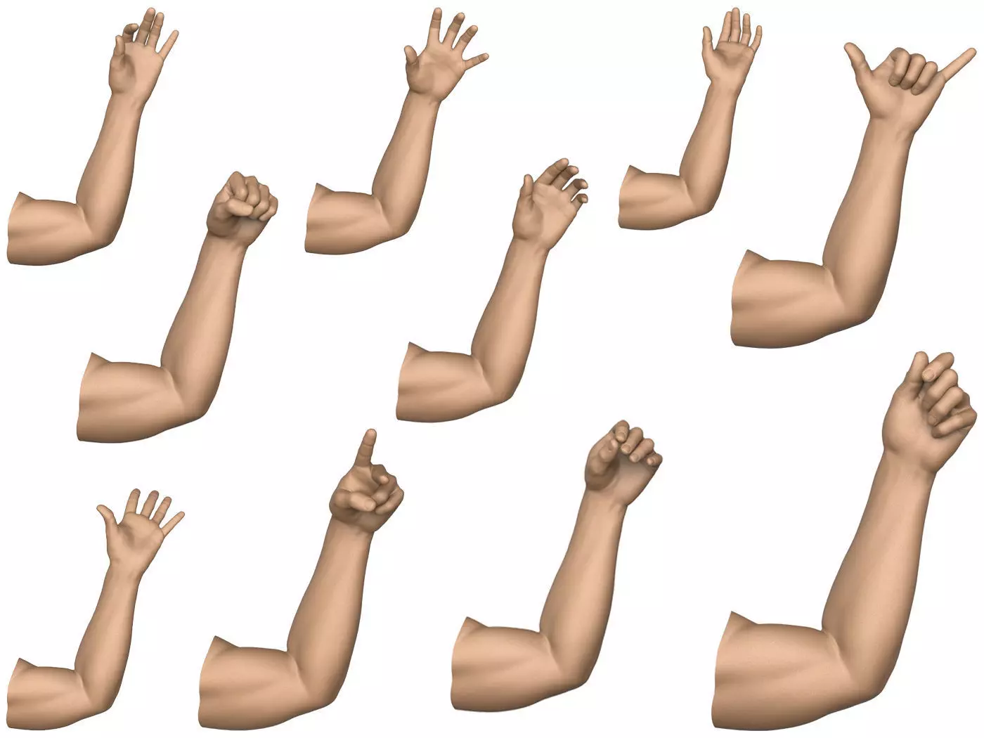 3D Print Ready 40 Man Hand Pose Collection 3D print model_0