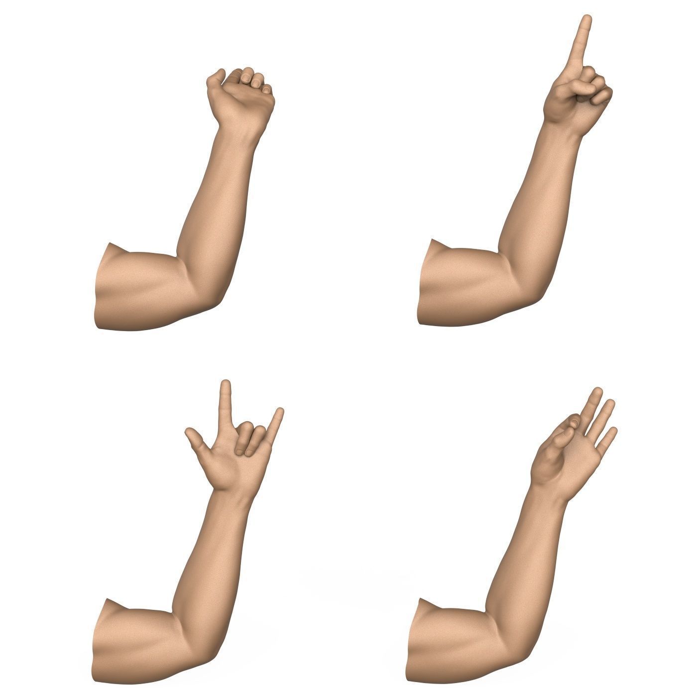 3D Print Ready 40 Man Hand Pose Collection 3D print model_2