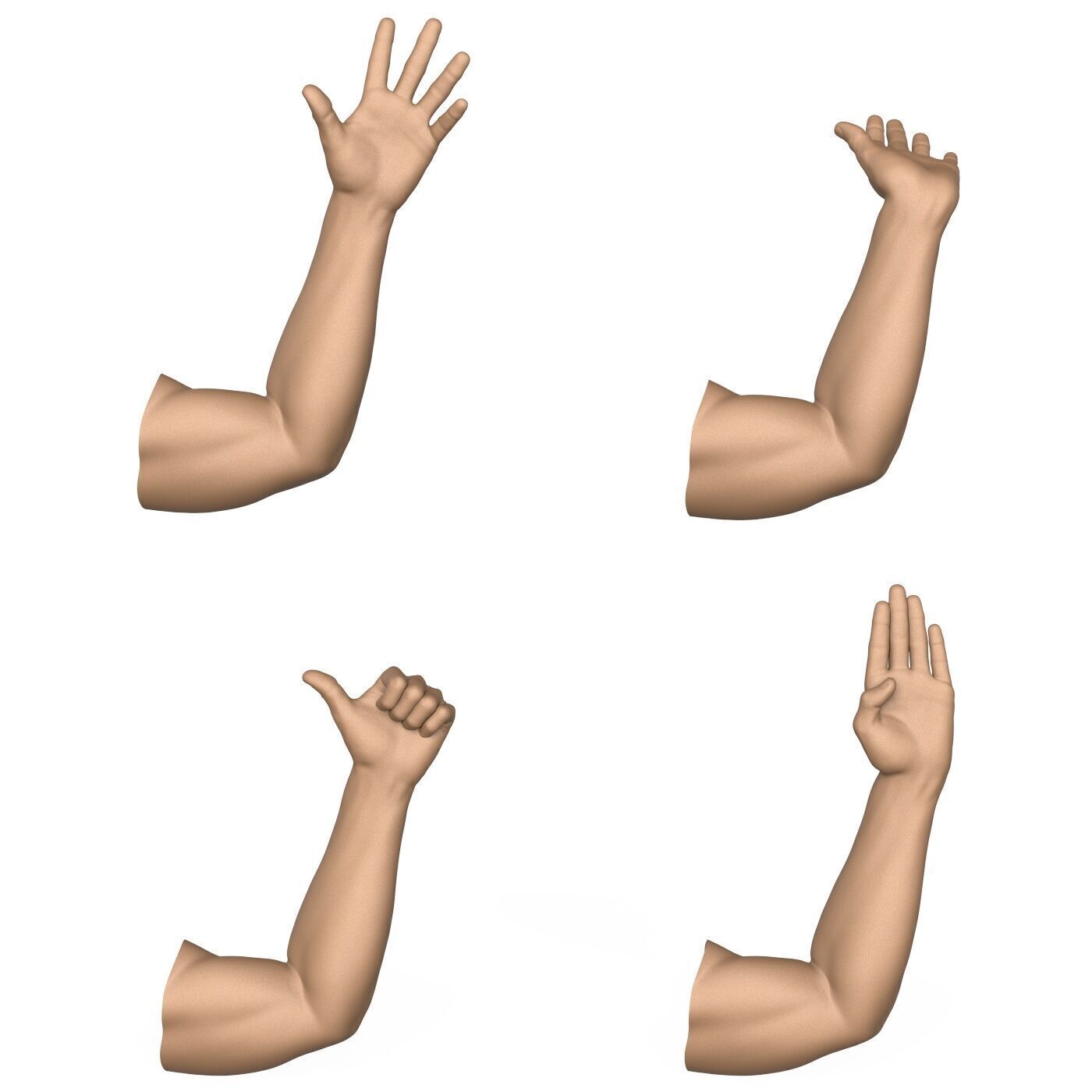 3D Print Ready 40 Man Hand Pose Collection 3D print model_5