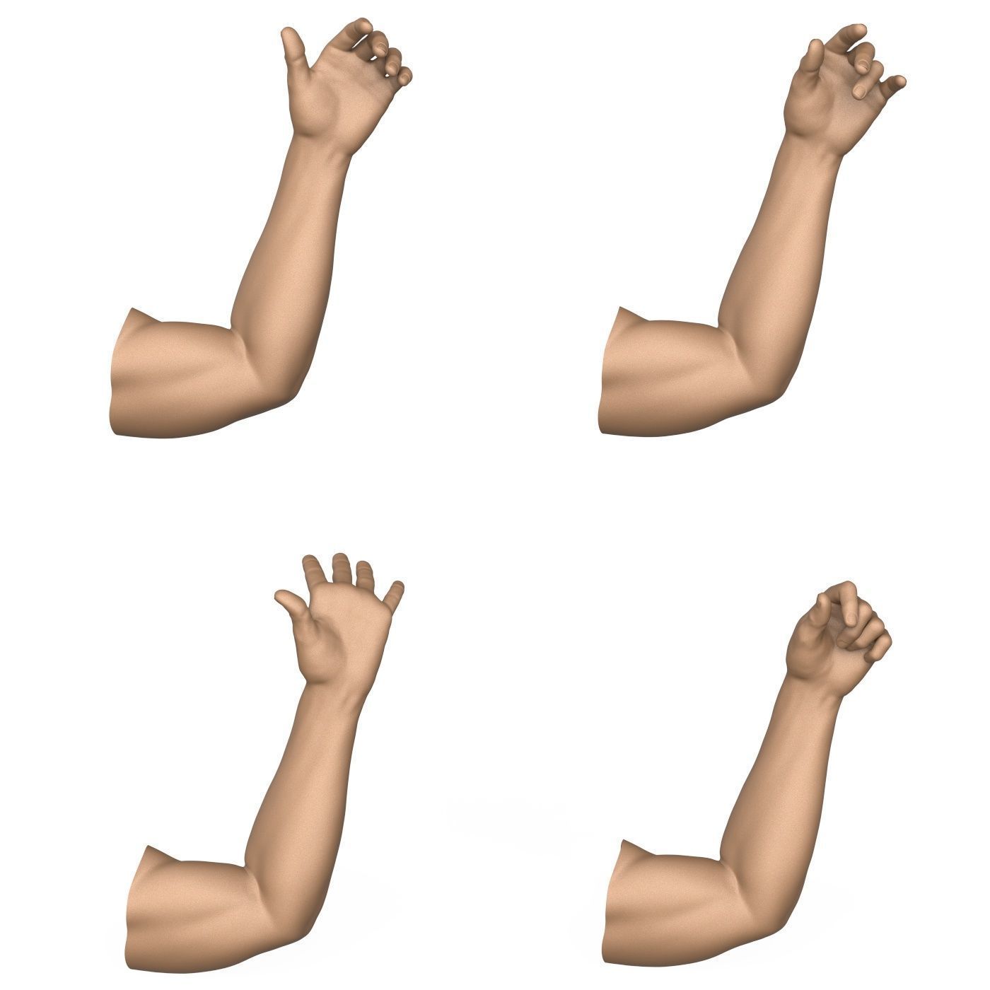 3D Print Ready 40 Man Hand Pose Collection 3D print model_9