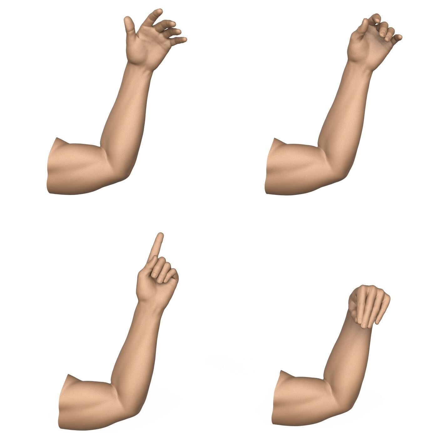 3D Print Ready 40 Man Hand Pose Collection 3D print model_3