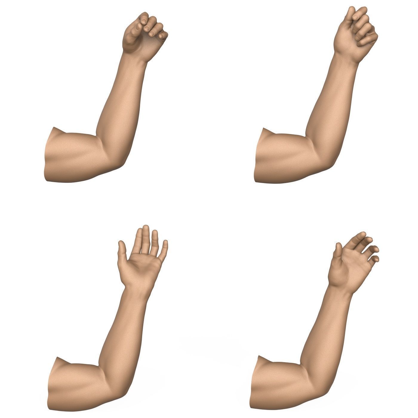 3D Print Ready 40 Man Hand Pose Collection 3D print model_6