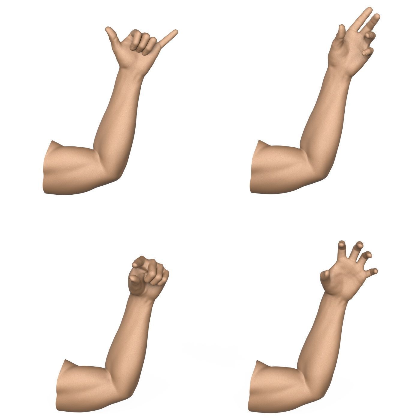 3D Print Ready 40 Man Hand Pose Collection 3D print model_8