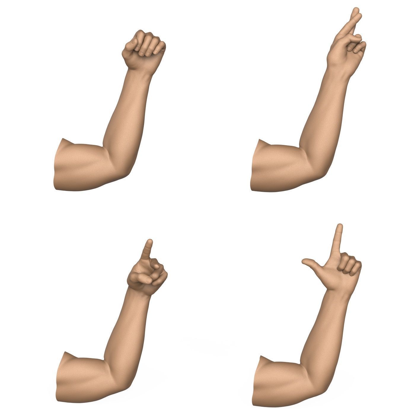 3D Print Ready 40 Man Hand Pose Collection 3D print model_10