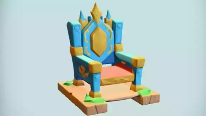 ornate throne  3D Game Ready Model