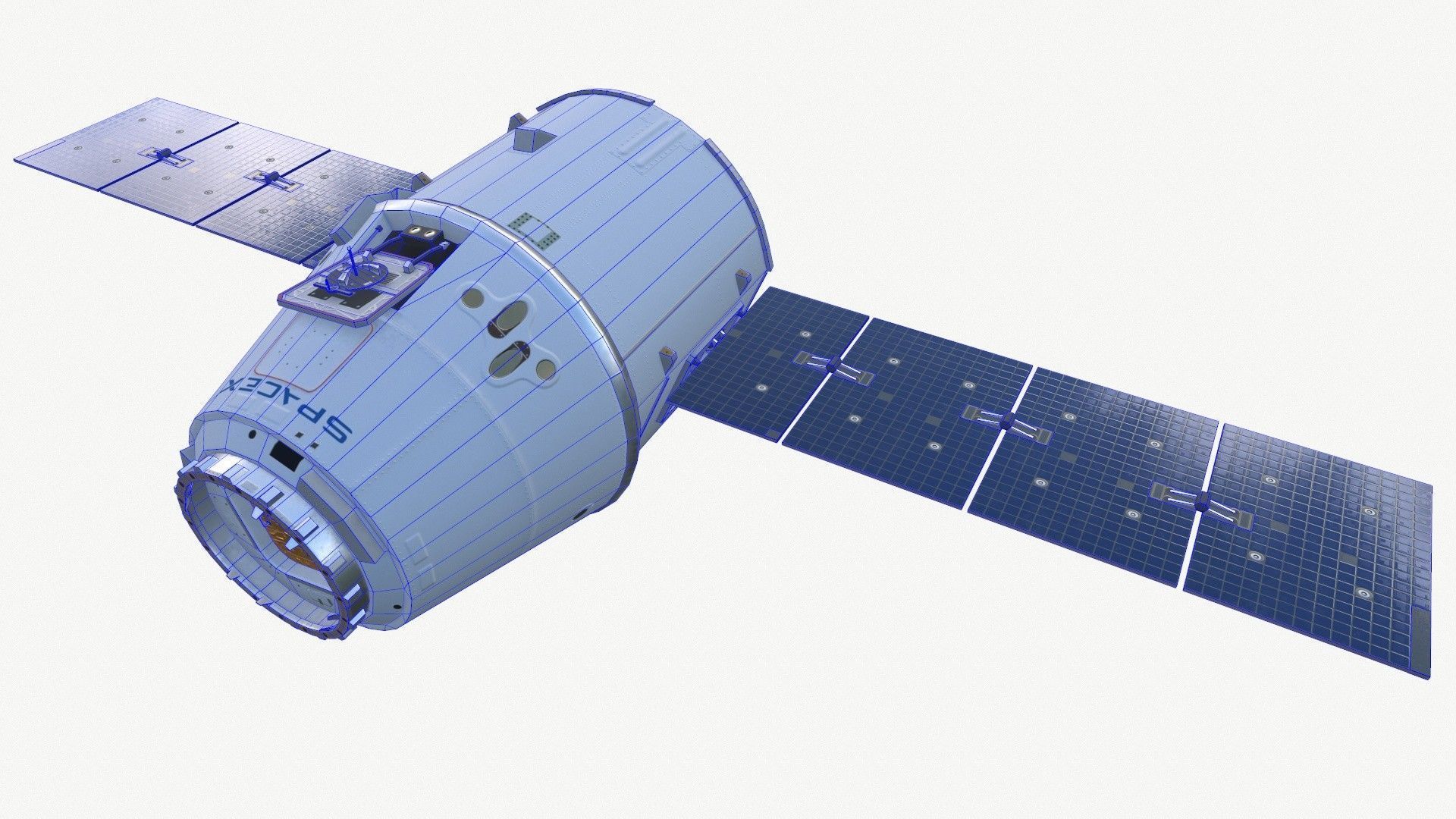 SpaceX Dragon Spacecraft Low-poly 3D model_15