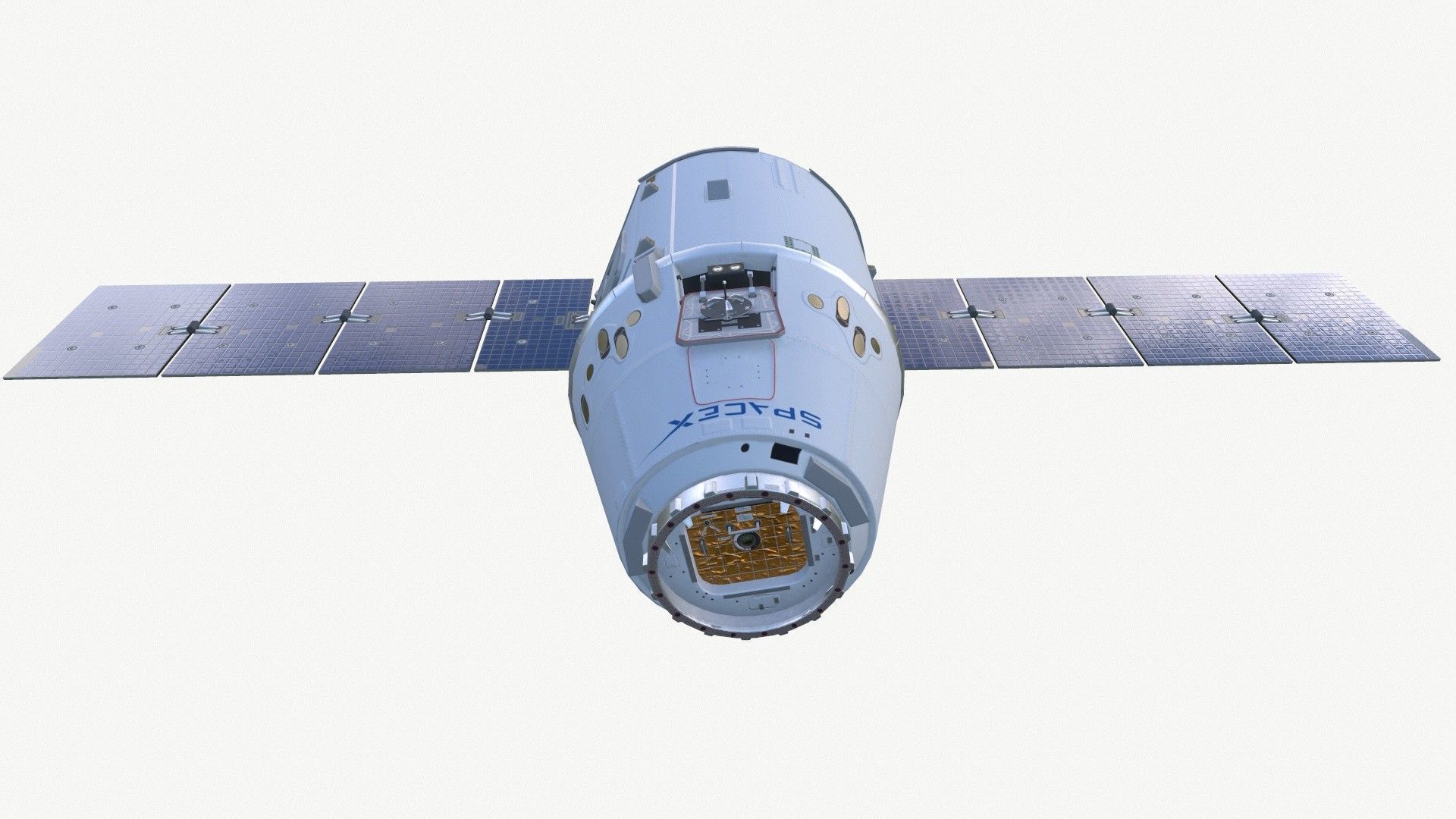 SpaceX Dragon Spacecraft Low-poly 3D model_4