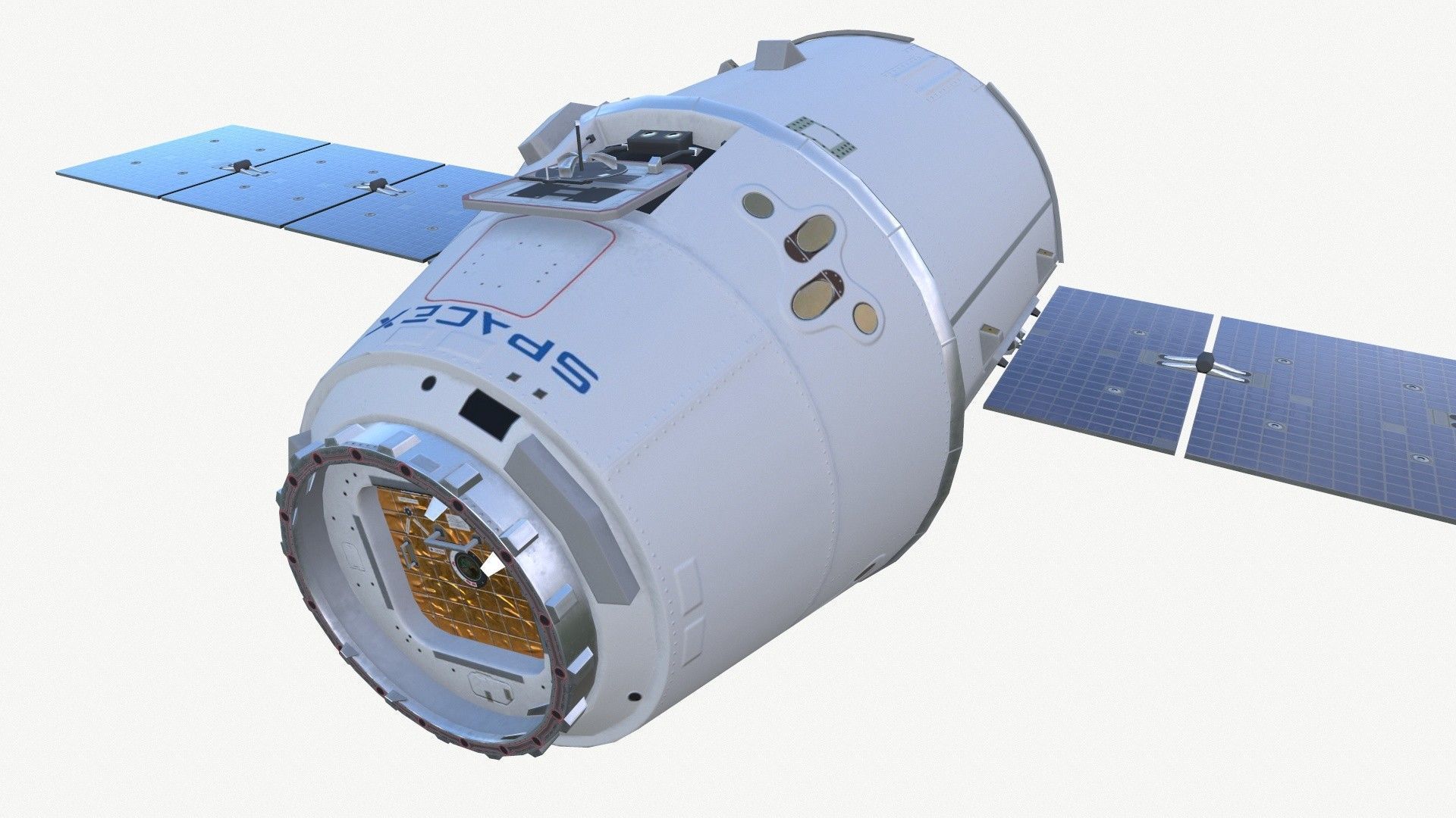 SpaceX Dragon Spacecraft Low-poly 3D model_2