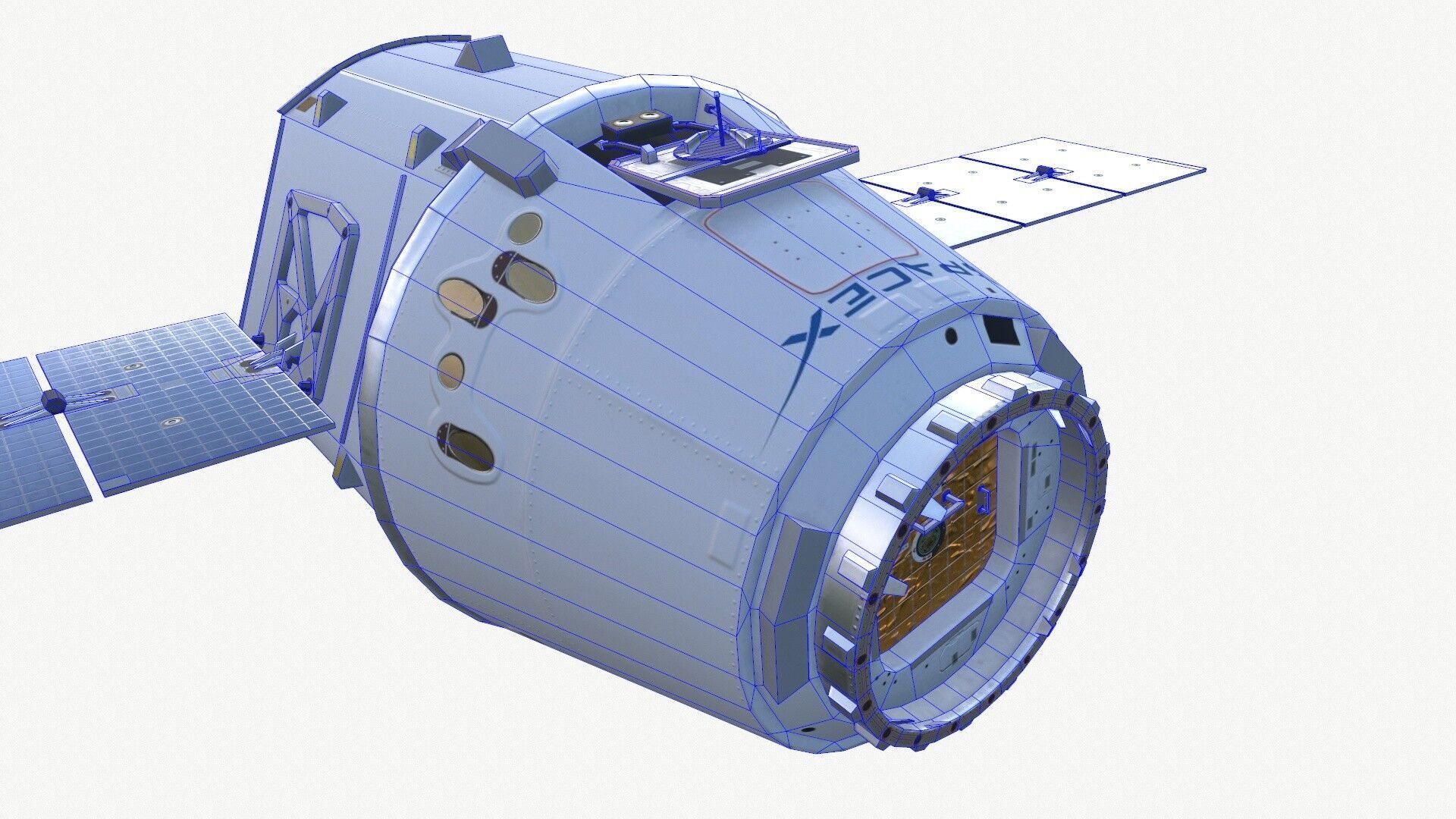 SpaceX Dragon Spacecraft Low-poly 3D model_10