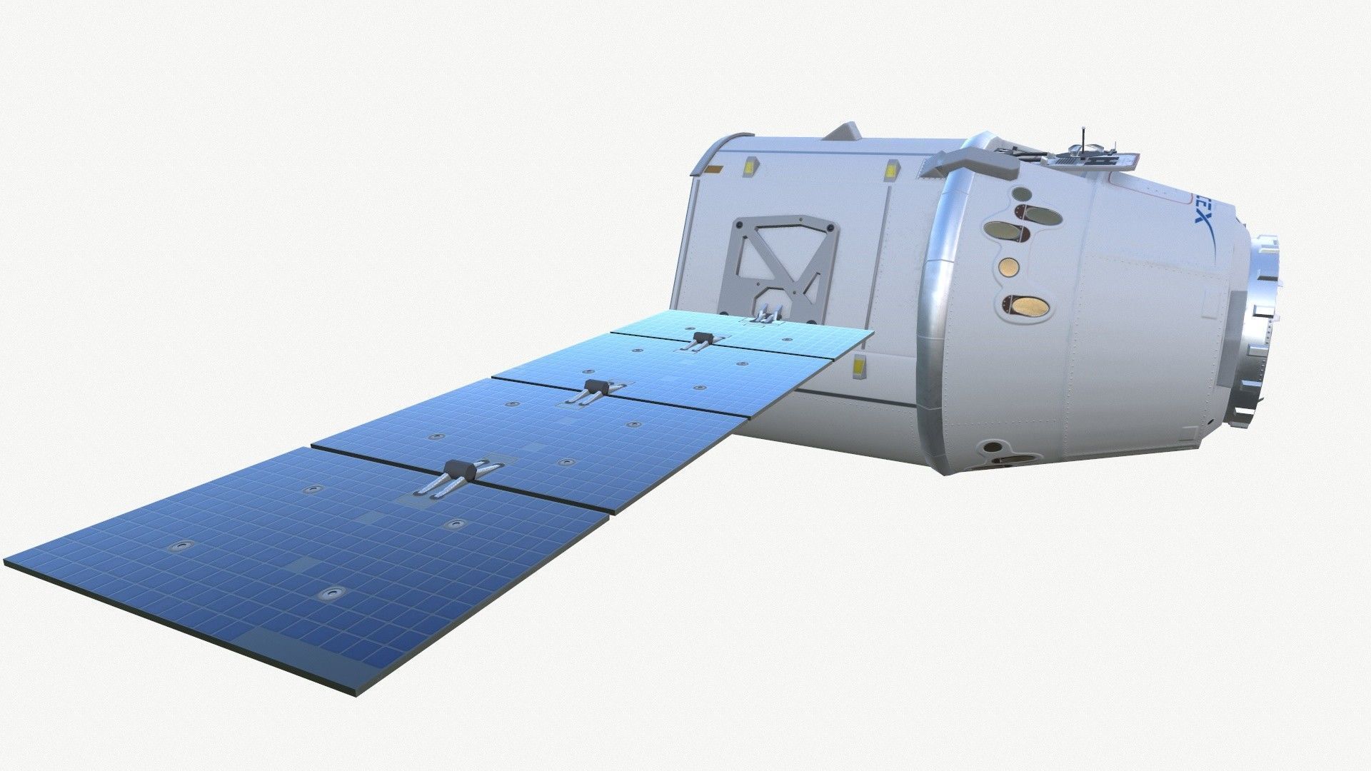 SpaceX Dragon Spacecraft Low-poly 3D model_7