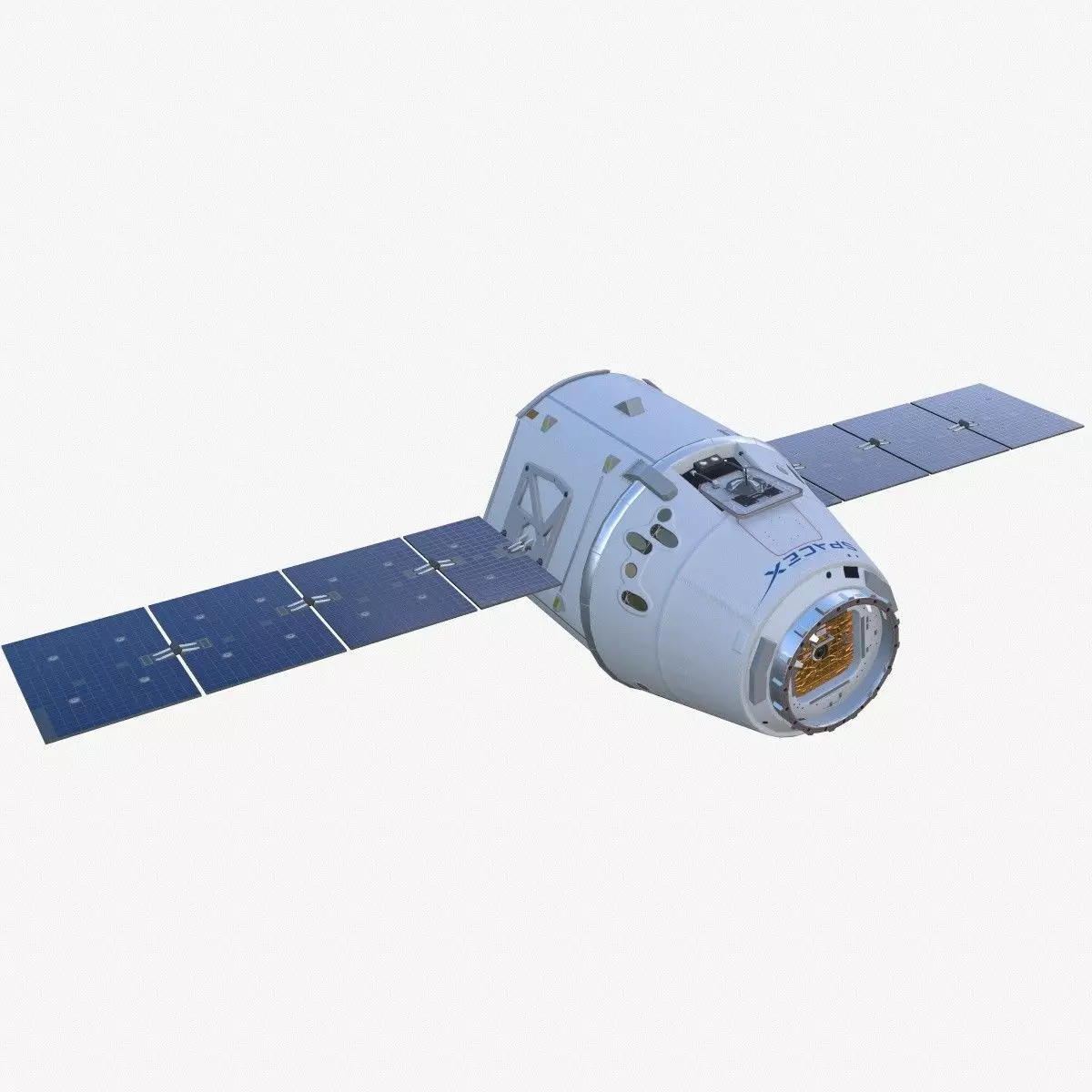 SpaceX Dragon Spacecraft Low-poly 3D model_0