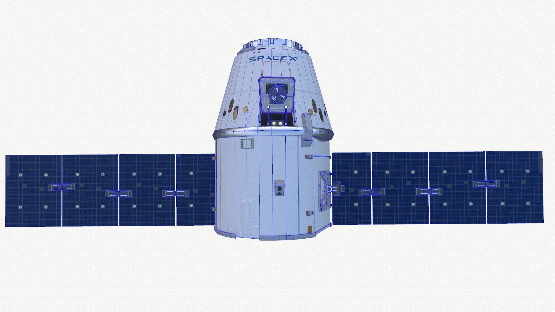 SpaceX Dragon Spacecraft Low-poly 3D model_16