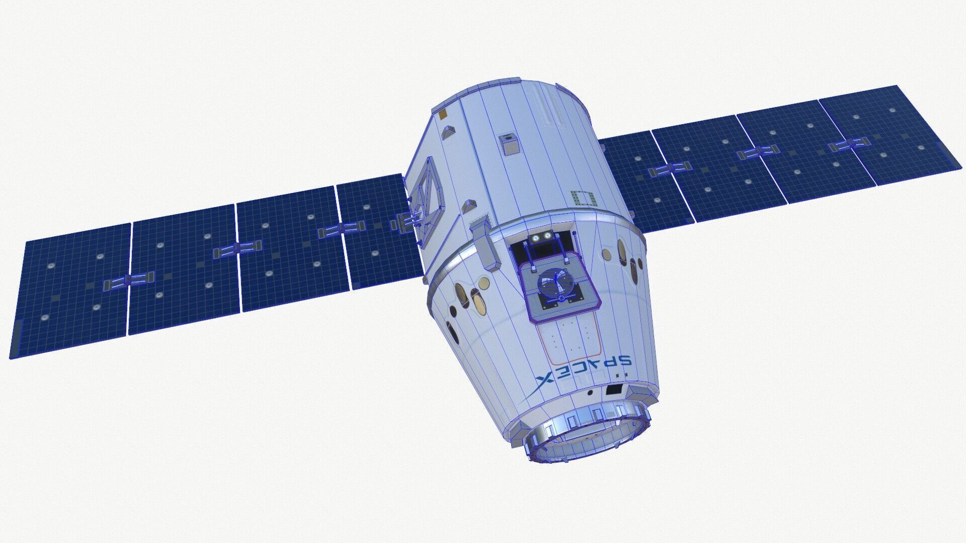 SpaceX Dragon Spacecraft Low-poly 3D model_11