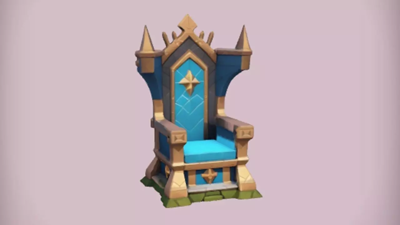 ornate medieval throne 3D model_0