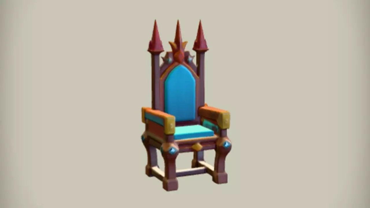 ornate fantasy throne 3d Game ready Model 3D model_0