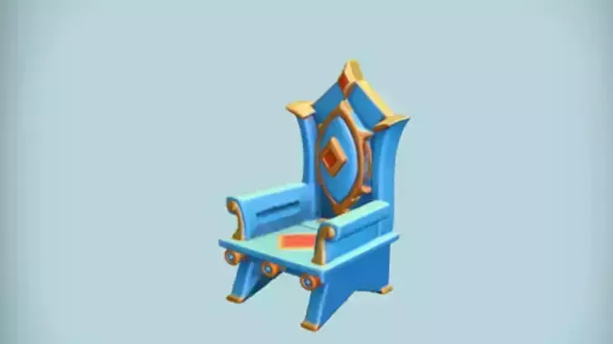 ornate blue throne 
