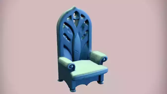 ornate blue throne 