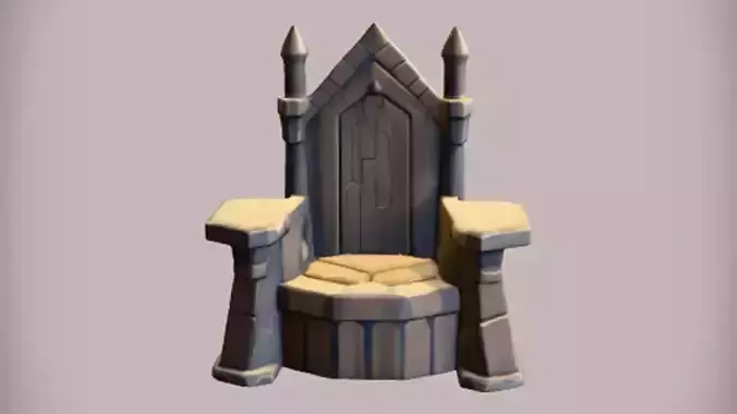 Medieval wooden throne
