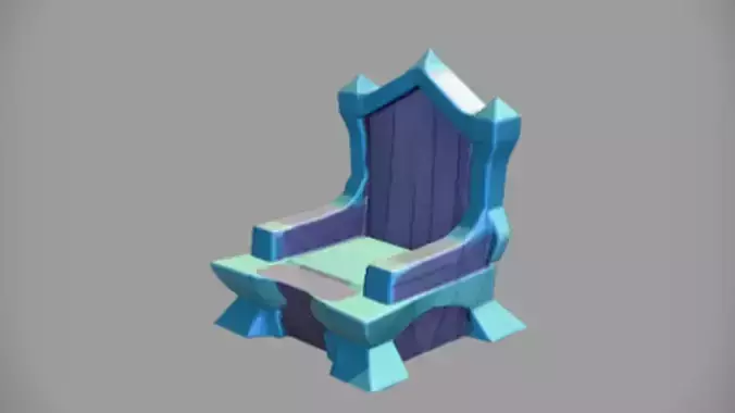 futuristic throne chair 3D Game Ready Model