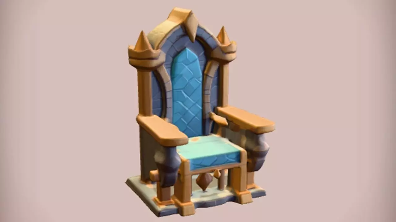 fantasy throne with ornate design 3D model_0