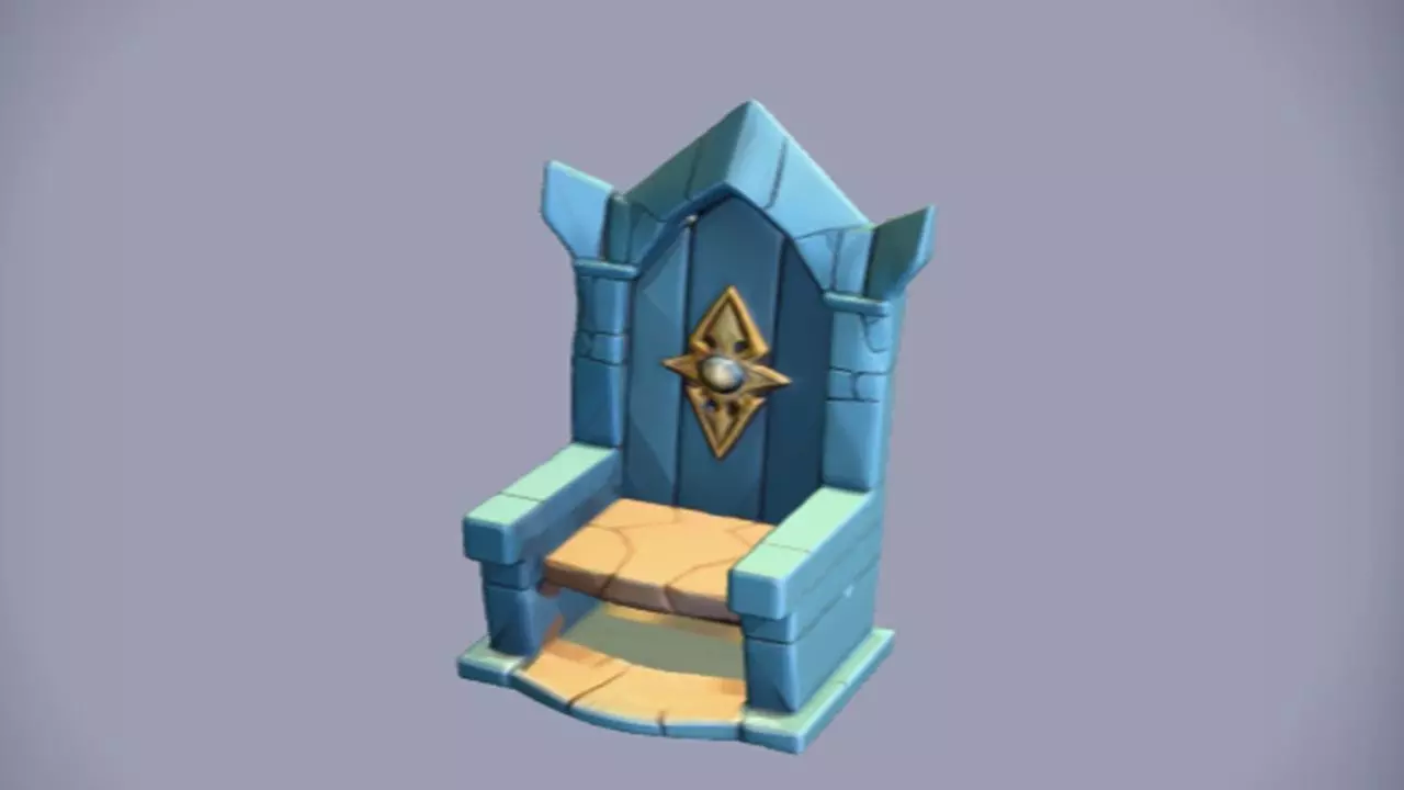 fantasy throne chair 3D model_0