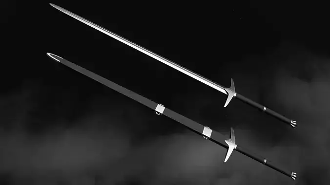 Sword and Scabbard Low-poly 3D model