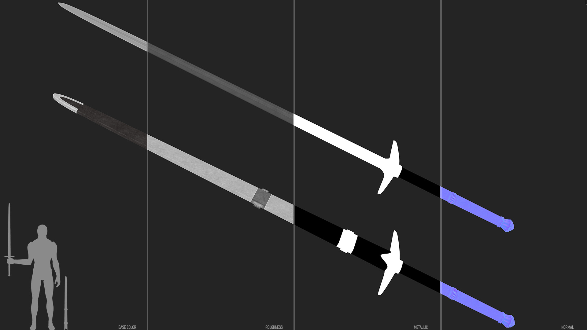 Sword and Scabbard Low-poly 3D model_3