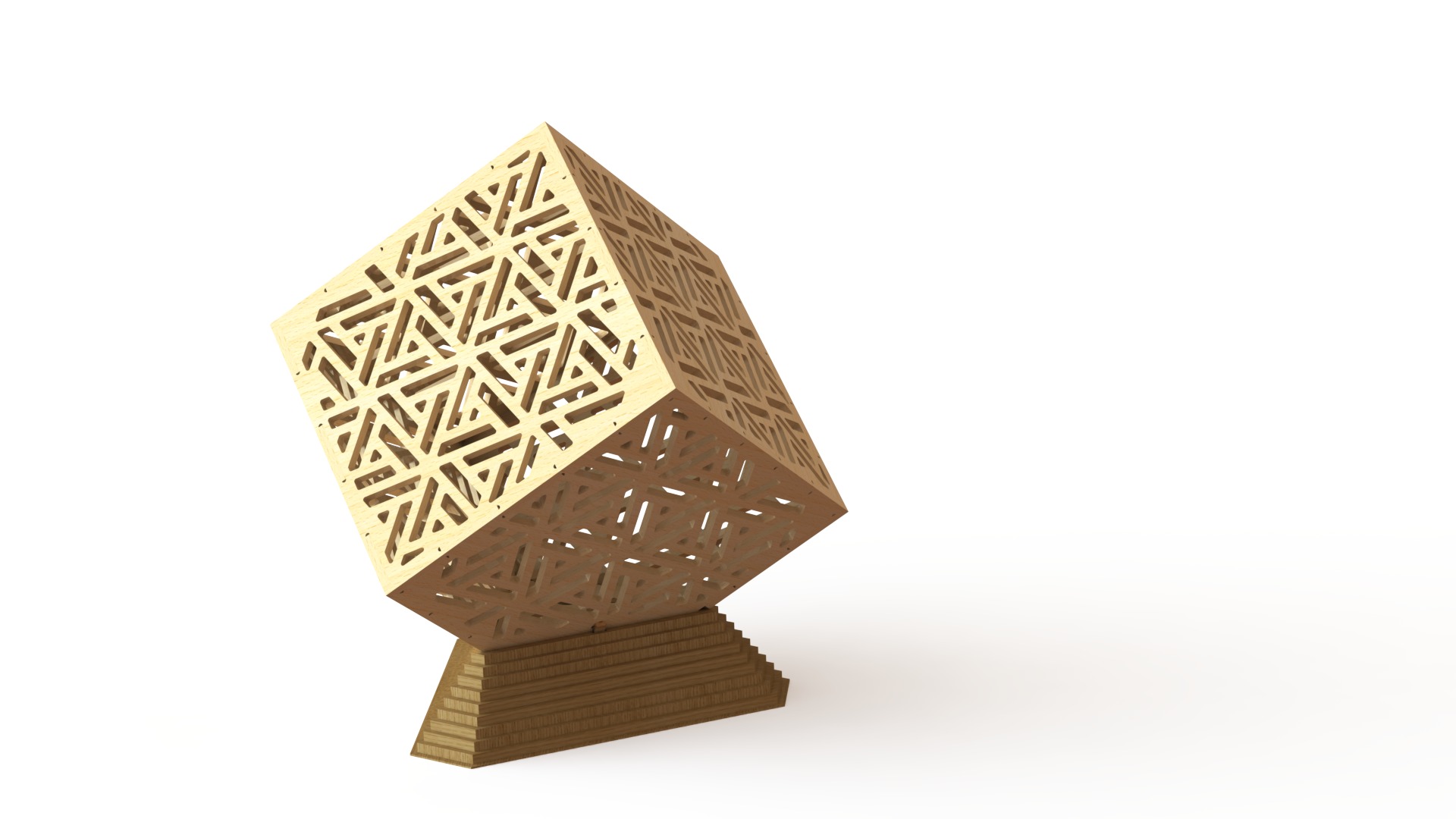 Shadow lights - Arabesque Wooden Box  3D model_4