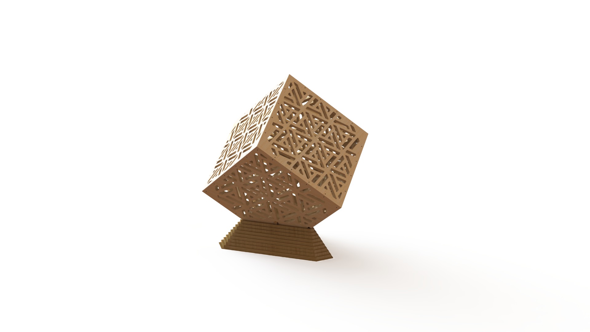 Shadow lights - Arabesque Wooden Box  3D model_2