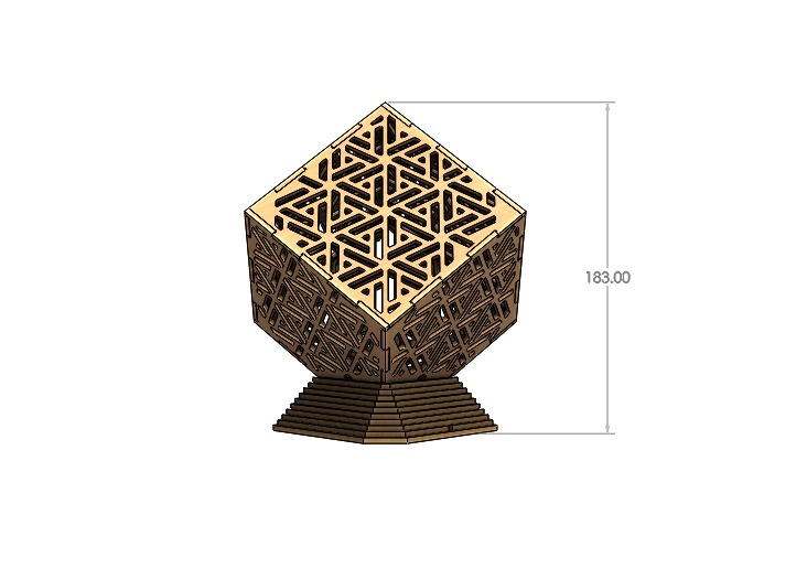 Shadow lights - Arabesque Wooden Box  3D model_21