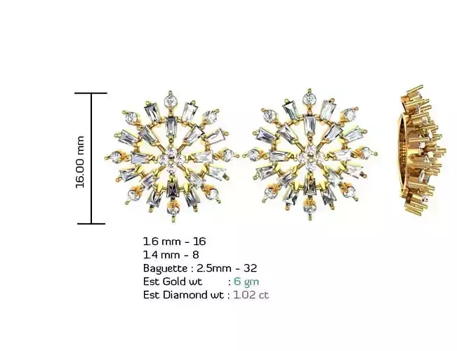 Women Earrings MTL MGX STL OBJ FBX Details