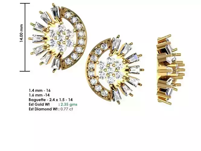 Women Earrings MTL MGX STL OBJ FBX Details