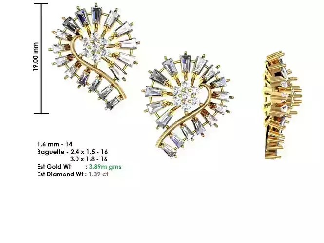 Women Earrings MTL MGX STL OBJ FBX Details