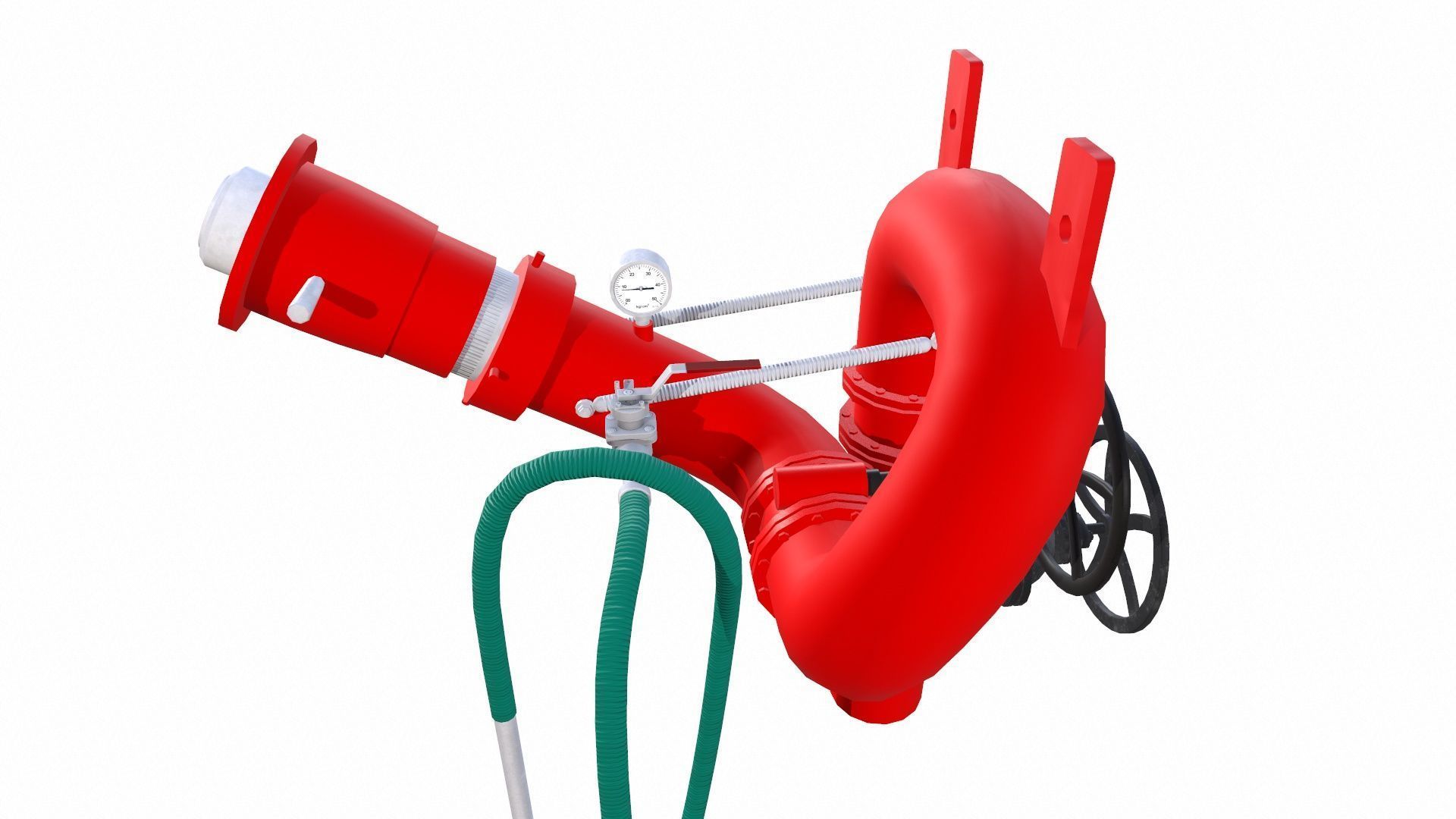 Fire Hose Low-poly 3D model_9